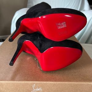 Christian Louboutain Bianca Botta 140mm Black Suede Boots
